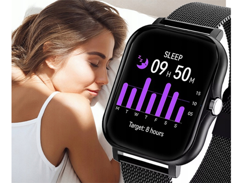 Chytré hodinky smartwatch s bluetooth - Barva: Černá
