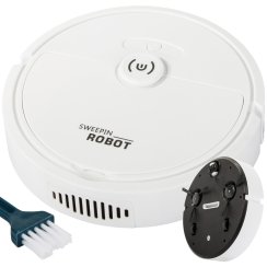 Upratovací výkonný robot biely