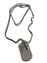 Řetízek Tag s nábojem stříbrná barva