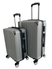 Sada cestovních zavazadel stříbrná 2ks