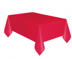 Velký červený ubrus 274x137cm plastový