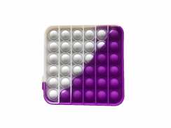 Pop It antistresová hračka čtverec fialovo-bilý