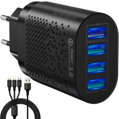 USB adaptér do zásuvky se 4 USB