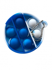 POP IT - přívěsek na klíče kruh modrobílý