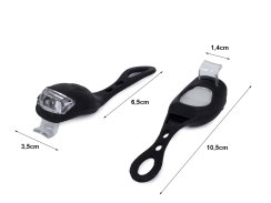 Silikonové osvětlení na kolo LED černé 2ks