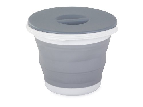 Skládací silikonový kbelík s víkem 5L