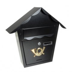 Klasická poštovní schránka černá - domeček