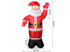 Vánoční dekorace - nafukovací Santa Claus s LED světlem 180cm