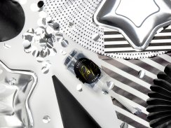 Konfety vystreľovacie push pop - strieborné metalické