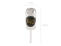 Konfety vystreľovacie push pop - strieborné metalické