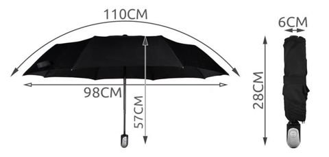 Skladací dáždnik čierny