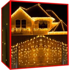 Světelný závěs rampouchů 300 LED teplá bílá 31V