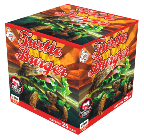 Kompaktný ohňostroj Turtle Burger 25 rán / 20 mm