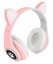 Bezdrôtové slúchadlá s mačacími ušami ružová