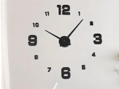 Nástěnné hodiny 3D černé 130cm