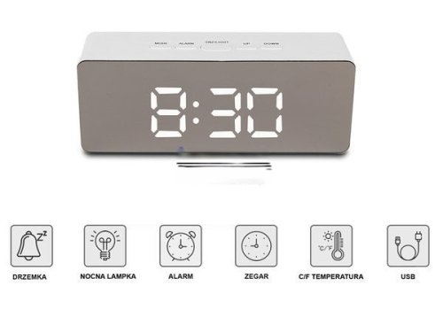 Hodiny LED 4v1 bílé