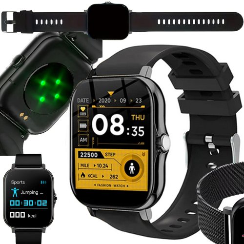 Chytré hodinky smartwatch s bluetooth - Barva: Černá