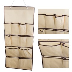 Závěsný organizér s 12 kapsami 90x45cm béžový Závěsný organizér s 12 kapsami 90x45cm béžový