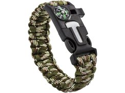 Náramek survival s kompasem Camo 5v1