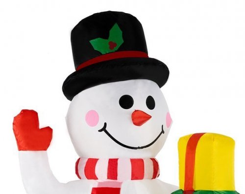 Vianočná dekorácia - nafukovací snehuliak s LED osvetlením 155cm