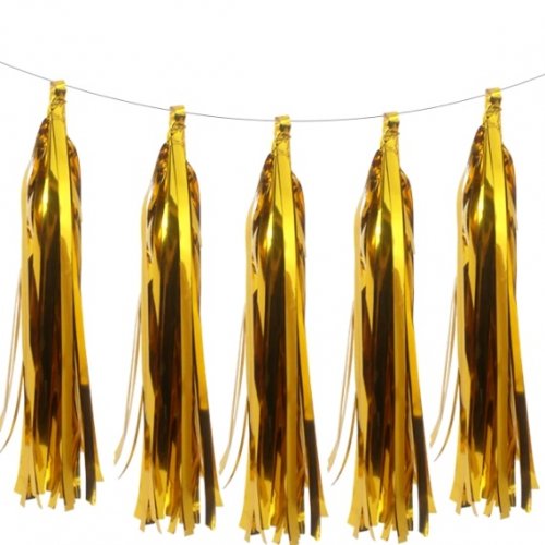 Girlanda na oslavy - Strapce zlatá 11x33cm