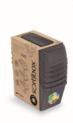 Súprava 3 odpadkových košov SORTIBOX I antracit, objem 3x20L
