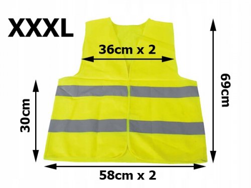 Reflexní výstražná vesta žlutá XXXL