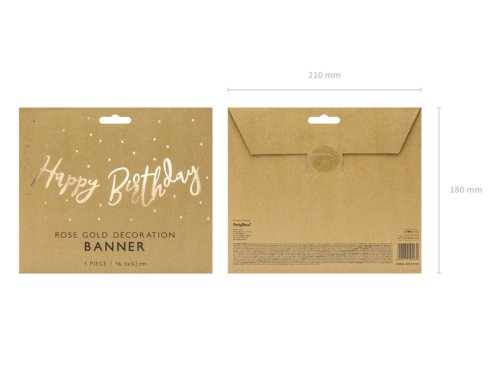 Banner Happy Birthday zlatý 62cm