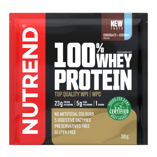 100% Whey Protein Nutrend 30g - Příchuť: malina