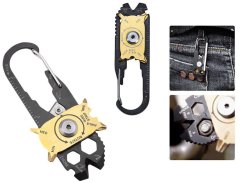 Multifunkční karabina - survival multitool 20v1 klíčenka