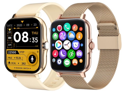 Chytré hodinky smartwatch s bluetooth - Barva: Zlatá