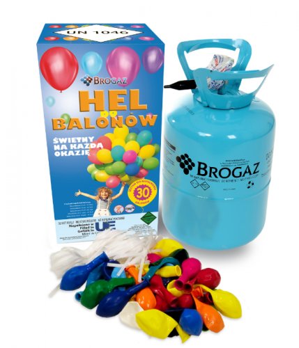 Hélium do balónikov - na 30ks balónikov + 30 farebných balónikov