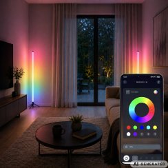 Rohová stojacia lampa rgb ľad 110cm