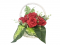 Smútočná kytica z umelých kvetov košík  - červené