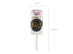 Konfety vystreľovacie push pop - mix farieb metalické