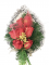 Smútočná kytica z umelých kvetov slza - červené