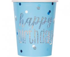 Papírové kelímky Happy Birthday 8ks