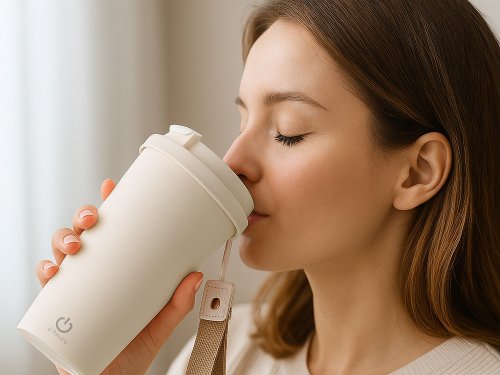 Samomiešacia oceľová termoska na studené aj horúce nápoje 350 ml