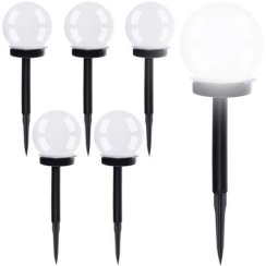 Solární zahradní lampa - koule, sada 6 ks