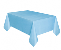 Světle modrý ubrus 274x137cm plastový