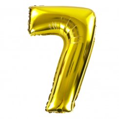 Fóliový balónek slim číslo 7 zlatý - 100cm