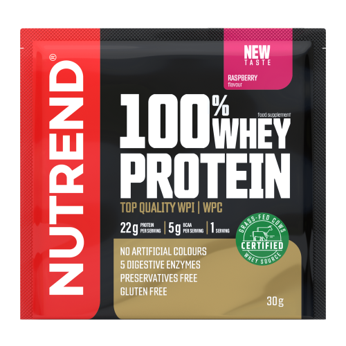 100% Whey Protein Nutrend 30g - Příchuť: malina