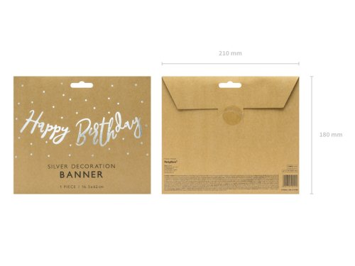 Banner Happy Birthday stříbrný 62cm