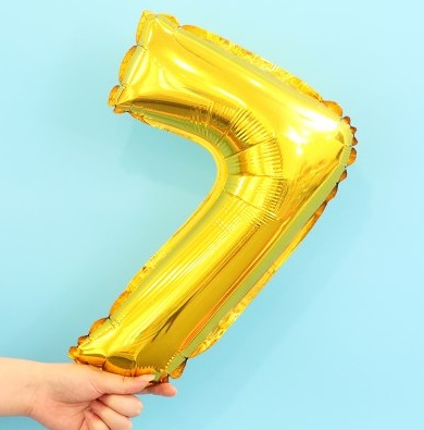 Fóliový balónek číslo 7 zlatý - 46cm