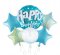 Fóliová zostava balónikov Happy Birthday modrá 6ks
