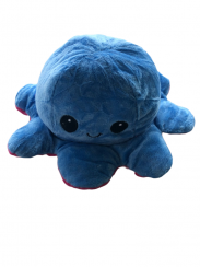 Oboustranná plyšová chobotnice modrá-fialová s měnícím se výrazem