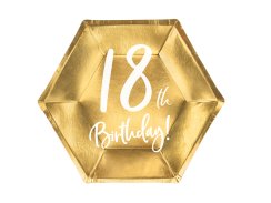 Papírové talířky "18th Birthday!" 6ks 20cm