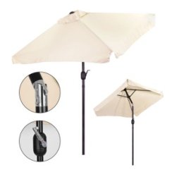 Obdélníkový zahradní deštník béžový 200x140cm
