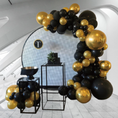 Sestava balónků girlanda černo-zlatá
