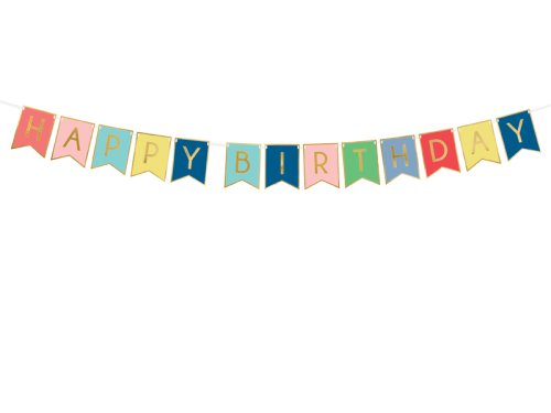 Banner Happy Birthday barevný 175cm